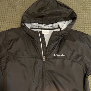 Columbia Black Hooded Rain Jacket/Windbreaker